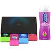 Durex Surprise Me Kit di Preservativi Assortiti, Sottili e con Rilievi e Nervature, 40 Profilattici, e Durex Gel Massage 2in1, con Aloe Vera, Lubrificante 200ml