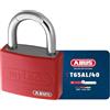 ABUS Lucchetto T65AL/40 myLOCK - Personalizzabile con Pennarello - per Spogliatoi e Armadietti - Corpo in Alluminio Massiccio - Livello di Sicurezza 5 - Rosso