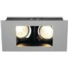 SLV lampada a incasso da soffitto INDI REC 2S / faretto, lampada a stelo, faretto da soffitto, lampada da soffitto, lampada a incasso LED, illuminazione per interni / GU10 35W grigio