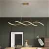Lanekd Lampada a Sospensione LED Tavolo da Pranzo Lampadari Ufficio, Lampadario Dimmerabile con Telecomando, Altezza Regolabile, Chic Design Plafoniera per Cucina Soggiorno Ristorante (D'oro, L110*H15cm)