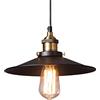 Mengjay Industriale Edison Retro Nero Lampada a Sospensione, Classica Lampada a Soffitto Paralume in Metallo, Plafoniera in Stile Vintage Lampadario Per Sala Bar Ristorante Ufficio,Ø22cm