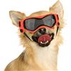 NAMSAN Occhiali da Sole Protettivi per Cani - Moto, Cinturino Elastico Regolabile, Protezione UV - per Cani di Piccola Taglia - Arancione