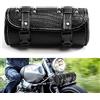 APEBAZY Borsa universale per moto, in pelle di coccodrillo, borsa per attrezzi Sissy Bar, impermeabile, con fibbie a sgancio rapido (nero)