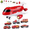 Jenilily Aereo Giocattolo Con Pompieri Camion Giocattoli Giochi Per Bambini 3 Anni Garage Macchine Interattivi Giochi Educativi 3 Anni Regalo Gioco Bimbo 4 5 Anni