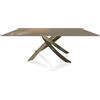 BONTEMPI CASA tavolo con struttura ottone anticato ARTISTICO 20.01 200x106 cm