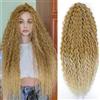 PORSMEER 3 confezioni da 55,9 cm. Extension per capelli intrecciati all'uncinetto in stile Water Wave Twist, color oro biondo/biondo chiaro per Butterfly Locs, extension per capelli bohémien pre-anellate
