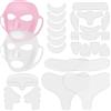 Maitys 32 Cuscinetti in Silicone per Viso Torace Collo Riutilizzabili Patch Antirughe per Fronte Maschera Facciale Pad per Lifting Facciale Cerotti Antirughe per Occhio Bocca (Trasparente, Rosa)