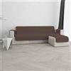 Italian Bed Linen Copridivano Trendy con penisola Reversibile, Misura Seduta 190 cm, Microfibra Soft Touch Mano Pesca, Ideale per Chi ha Animali Domestici, Protezione Totale, Marrone