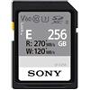 Sony Memoria SD-XC 256 GB Serie E, Lettura 270 MB/s, Scrittura 120 MB/s