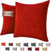 SoNiT home decor SONIT - Federe Cuscini Rosso 50x50 cm, Set 2 Federe Divano in Cotone Loneta con Cerniera Nascosta, Copri Cuscini Decorativi per Letto e Divano, Fodere Resistenti e Lavabili Arredo Casa