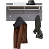 trendteam smart living Appendiabiti in melamina con ripiano, 80 x 40 x 28 cm, Colore: Bianco Lucido