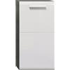 trendteam smart living - Riva - Cassettiera - Argento fumo/bianco lucido - Mobile da appendere con 2 scomparti e 1 ripiano - 35 x 68 x 33 cm - Porta montata a sinistra o a destra