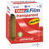Tesafilm Nastro Adesivo Trasparente - Resistente All'Invecchiamento e Allo Strappo - Rotoli di Biadesivo con Elevata Adesività, 66 m x 19 mm - Confezione da 8 Rotoli