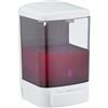 Relaxdays Dispenser di Sapone a Parete, 1000 ml, Ricaricabile, Dosatore per Bagno & Cucina, Salvaspazio, Bianco-Nero