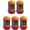 Wollbiene Moonlight Glitter Batik Simli, 5 gomitoli di lana da 100 g e 500 g, per lavorare a maglia e all'uncinetto, 20% lana metallizzata