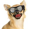 NAMSAN Occhiali da Sole per Cani di Piccola Taglia Protettivi per Moto, con Cinturino Elastico Regolabile Protezione UV -Nero