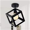 ChaoZan Plafoniere moderne, Plafoniera quadrata in metallo, Lampade ad incasso Lampadario Lampada a Sospensione da Soffitto Cubo per Camera da letto Soggiorno Casa Corridoio Sala da pranzo E27 Nero