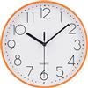 Topkey 9" Silent Round Wall Clock Arabic Numerals Easy Read Clock for Living Room, Bedroom,school and nursery Battery Not Included - Orange