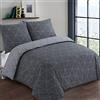 VISION Hugo Antracite - 100% cotone - Set Copripiumoni matrimoniale reversibile 200 x 200cm con 2 federe 65 x 65cm per letto matrimoniale - Tessuto morbido e confortevole - Certificato Oeko-Tex