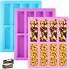 Surflyee 3 Pezzi Stampo in Silicone per Barrette Cereali con 8 Cavità, Stampi per Barrette Cereali Proteiche, Stampo per Barrette da Forno, Stampo Silicone Rettangolare per Cioccolato, Torrone, Torte