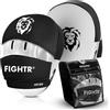FIGHTR® Premium Colpitori Boxe con imbottitura e stabilità ideali | Pao Pads da boxe per arti marziali incl. borsa da trasporto (bianco/nero) Colpitori pour boxe, kickboxing, Muay Thai