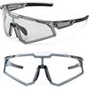 ROCKBROS Occhiali da Ciclismo Fotocromatici, Occhiali da Sole Sportivi Anti-UV400, Adatto per Bici, MTB, Pesca, Corsa, Uomo Donna