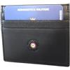 Aeronautica Militare Portafoglio piatto Uomo in pelle Porta carte di credito Aeronautica Militare Linea Plate AM136 Nero