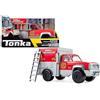 Basic Fun Steel Classics Camion dei pompieri, Tonka, camion veicolo di soccorso, veicoli giocattolo per giochi creativi, sviluppo delle abilità motorie, rosso, regalo per bambini e bambine dai 3 anni in su