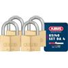 ABUS Lucchetto in Ottone 65/40 - Set da 4, Chiusura Uguale - Lucchetto Cantina, Armadietto e Molto Altro - Corpo in Ottone - Arco in Acciaio Temprato - Livello di Sicurezza ABUS 5
