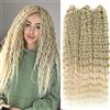 PORSMEER 3 confezioni di extension di capelli sintetici da 55,9 cm, per trecce a farfalla, trecce all'uncinetto, extension di capelli sintetici pre-annodati, per donne, biondo argento/biondo chiaro