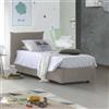 Talamo Italia Dmora Letto Singolo Cosetta 110x215 cm Grigio Tortora Materasso Incluso Sfoderabile, Contenitore Made in Italy