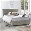 Talamo Italia - Letto piazza e mezza Creta, Letto contenitore con rivestimento in tessuto, 100% Made in Italy, Apertura frontale, con materasso Cm 120x190 incluso, Beige