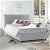 Talamo Italia - Letto piazza e mezza Creta, Letto contenitore con rivestimento in tessuto, 100% Made in Italy, Apertura frontale, con materasso Cm 120x190 incluso, Bianco