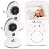 lionelo CARE BABYLINE 5.1 Baby monitor neonati con due telecamera e schermo 2,4 pollici LCD, Video e audio, Modalità notturna, Comunicazione bidirezionale, Portata 300m, Sensore temperatura e pianto