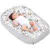 Medi Partners Riduttore Lettino Neonato - 100x60x15 Nido Antisoffoco Neonati Bozzolo Culla per Bebè neonata bilaterale Cuscino 100% Cotone Waffle (Cervo con grigio Waffle)