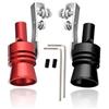 LightBeacon 2 Pezzi Fischietto Marmitta Auto,Turbo sound auto Universale Allumini Silenziatore Fischietto Turbo Whistle Fischio del Suono ,Nero + Rosso,L