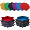 SIQUK 6 Pezzi Tavola per Dadi Vassoio per Dadi PU e Velluto Tavola Dadi Dice Tray per DND RPG (Rosso, Blu, Viola, Nero, Verde, Giallo)