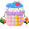 pop it Popit Borsa Bambina a tracolla Giocattolo Bubble Silicone 16x14x5  cm..