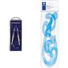 STAEDTLER compasso professionale leggero e regolabile, dotato di adattatore universale & 571 40 WP ST Curvilinee Burmester, Tre Forme in Plastica