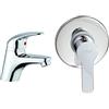 Paini MIA211 Rubinetto Miscelatore Bagno, Lavandino & GIADA 690 Rubinetto Miscelatore Monocomando per Doccia da Incasso, Bagno, Cromato, Design moderno, interamente prodotto e lavorato in Italia
