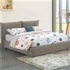Talamo Italia Dmora Letto Matrimoniale Cristel 190x215 cm Marrone Tortora Materasso Incluso Sfoderabile, Contenitore Made in Italy