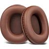 SOULWIT Cuscinetti Auricolari di Ricambio per Audio Technica ATH M50X M50XBT M50RD M40X M30X M20X MSR7 SX1 Monitor, Cuscinetti con Pelle Proteica Morbida, Memory Foam ad Alta Densità - Caffè
