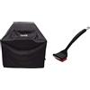 Charbroil Char-Broil 140384 - Barbecue a gas con 2 brucatori, coperchio di protezione dagli agenti atmosferici, colore nero. & 140 533 - Spazzola per Pulire a Freddo e Raschietto 2 in 1