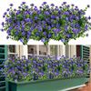 SOMYTING 8 Pezzi Fiori Finti Artificiali Arbusti Piante Fiori Artificiali Resistenti ai Raggi UV Arbusti Verdi Artificiali Decorazione per Giardino Finestra Decorazione per Matrimoni Feste (Viola)