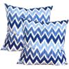 TRESMESTRES Federe Cuscini per Divano - Design Mediterraneo, Colori Vivaci, Skipper Ikat - Copricuscini per Divano Quadrati - Copricuscino 60x60 cm - Pack 2, Blu