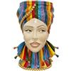 VERUS Testa di moro in ceramica siciliana Caltagirone Verus Colorata H.40 cm