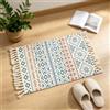 MORROWCAMP Tappeto per soggiorno, 60 x 90 cm, in cotone, con nappe, stile vintage e bohémien, lavabile, per cucina, camera da letto, lavanderia, ingresso e interni