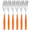 BUGATTI, Glamour, Set 6 Forchettine da Dolce in Acciaio Inox 18/10, Confezionato in Scatola Regalo (Arancione)