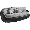 Mivano COTTA m010530 C310/H360 Modern Mega Divano, Cuscino per Seduta e Schienale 238 x 140 cm, Tessuto Nero, Corpo in Pelle Sintetica Morbida, Nero
