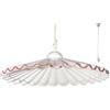 VANNI LAMPADARI - Lampadario a Sospensione Plissè- Lampadario Soggiorno in Ceramica- Lampadario Camera da Letto Decorato a Mano- Lampadario Rustico Taverna, Cucina- Made in Italy- 40 cm, Rosa